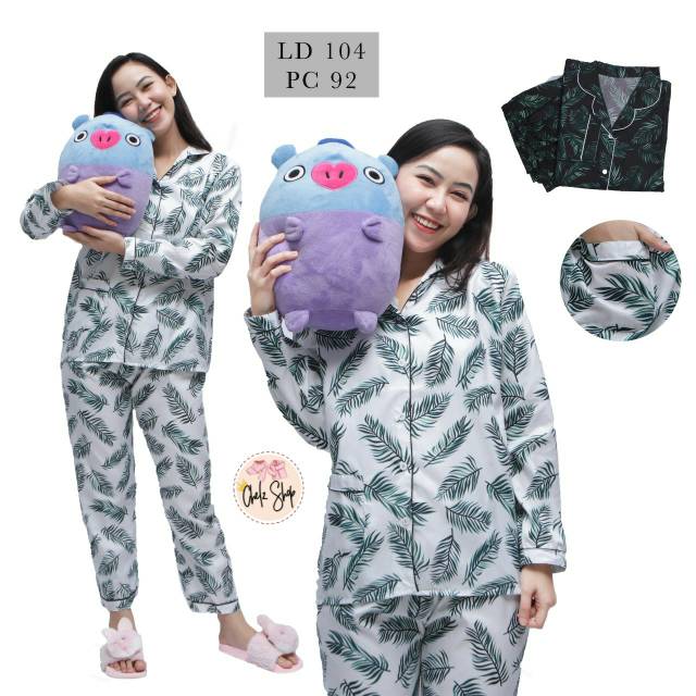 Baju Tidur Piyama Wanita/Cewek Pajamas Dewasa Motif Coco Daun PP