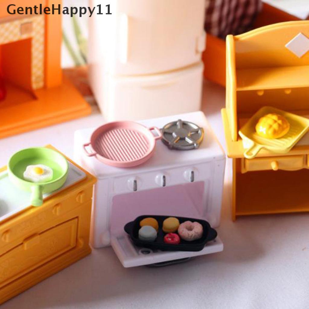 Gentlehappy 1 Set (4pcs) Mainan Miniatur Piring Hitam Skala 1: 12 Untuk Dekorasi Dapur Rumah Boneka