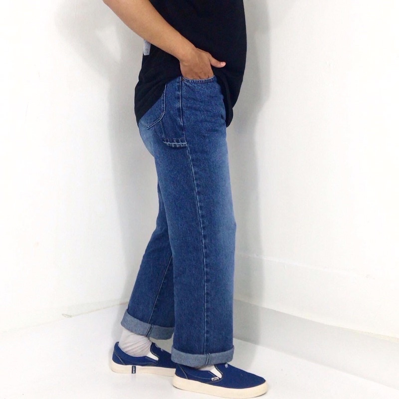LEE CARPENTER JEANS BLUE WASH PANTS