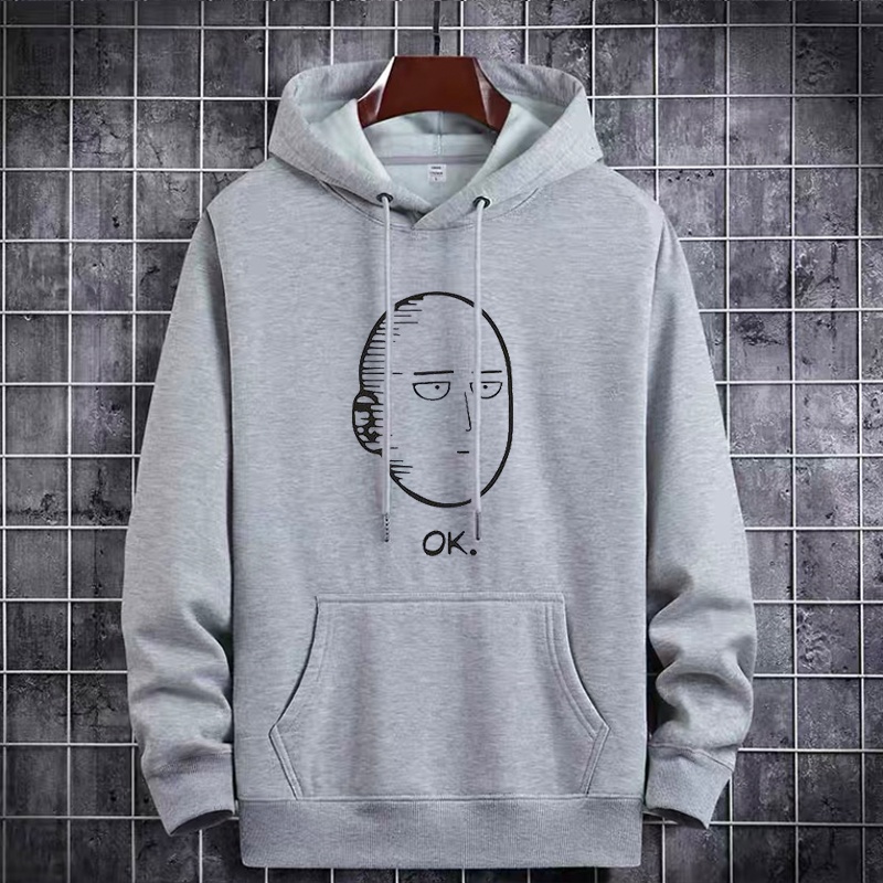 Lilipop.id Sweater Hoodie Pria Saitama One Punch Man Jumper Outwear