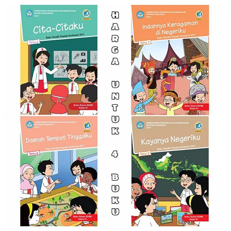 PAKET BUKU TEMATIK KELAS 4 SD TEMA 6 7 8 9 KURIKULUM 2013 REVISI KEMENDIKBUD