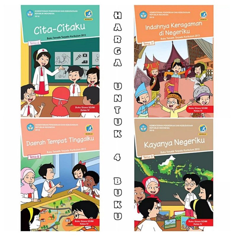 PAKET BUKU TEMATIK KELAS 4 SD TEMA 6 7 8 9 KURIKULUM 2013 REVISI KEMENDIKBUD