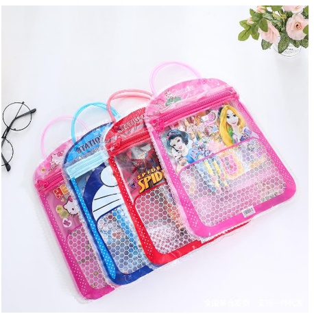 S253 Alat Tulis 7 in 1 / Stationary Set Bentuk Tas / Peralatan Sekolah / Souvenir Ulang Tahun Anak