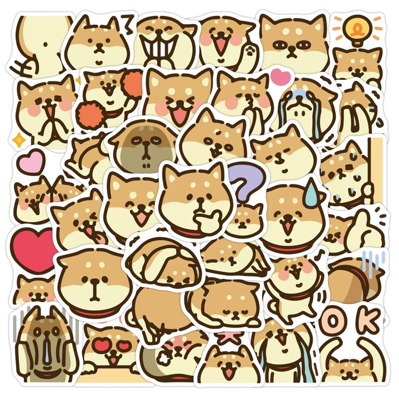 Shiba Inu stiker kartun anak anjing peliharaan cangkir air Jurnal bahan Telepon lucu kasus hadiah ta