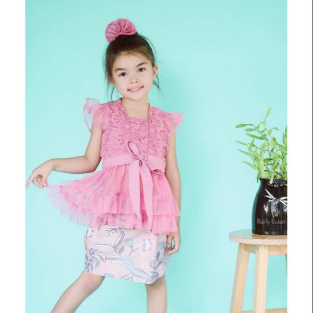 Ethnickidswear Kebaya Tulle Amora Kebaya Anak Setelan Kebaya Anak Kebaya Kids Kebaya Batik Anak