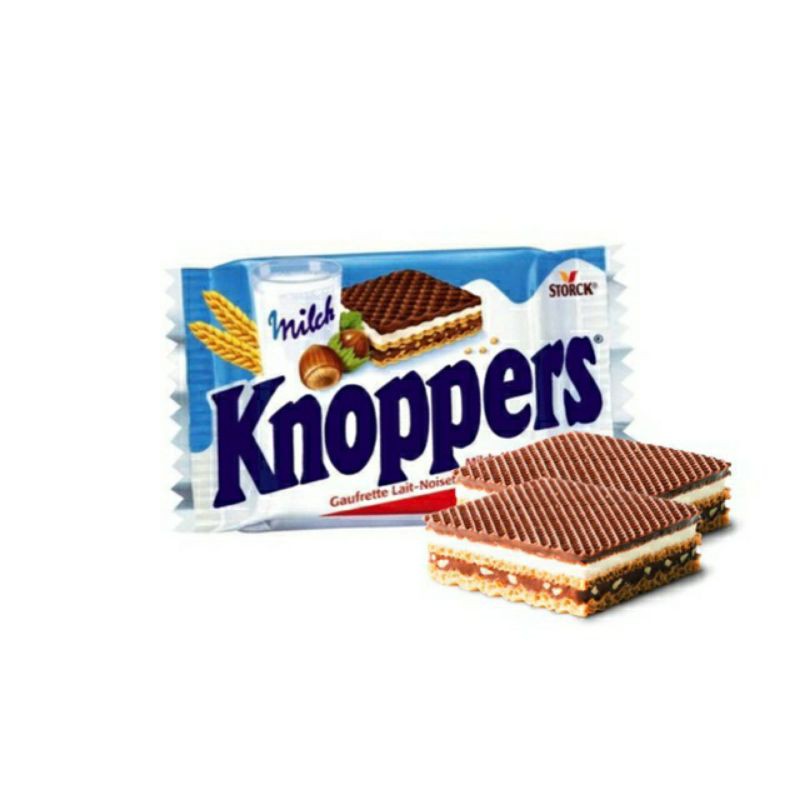 

STORCK Knoppers Milk-Hazelnut Wafer 75gr ORI Jerman