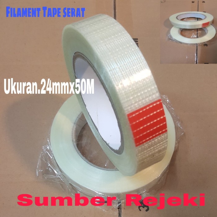 

Trendi Lakban Serat Filament Tape Lakban Serat Ukuran 24Mmx50Mtr Isolasi Terbatas