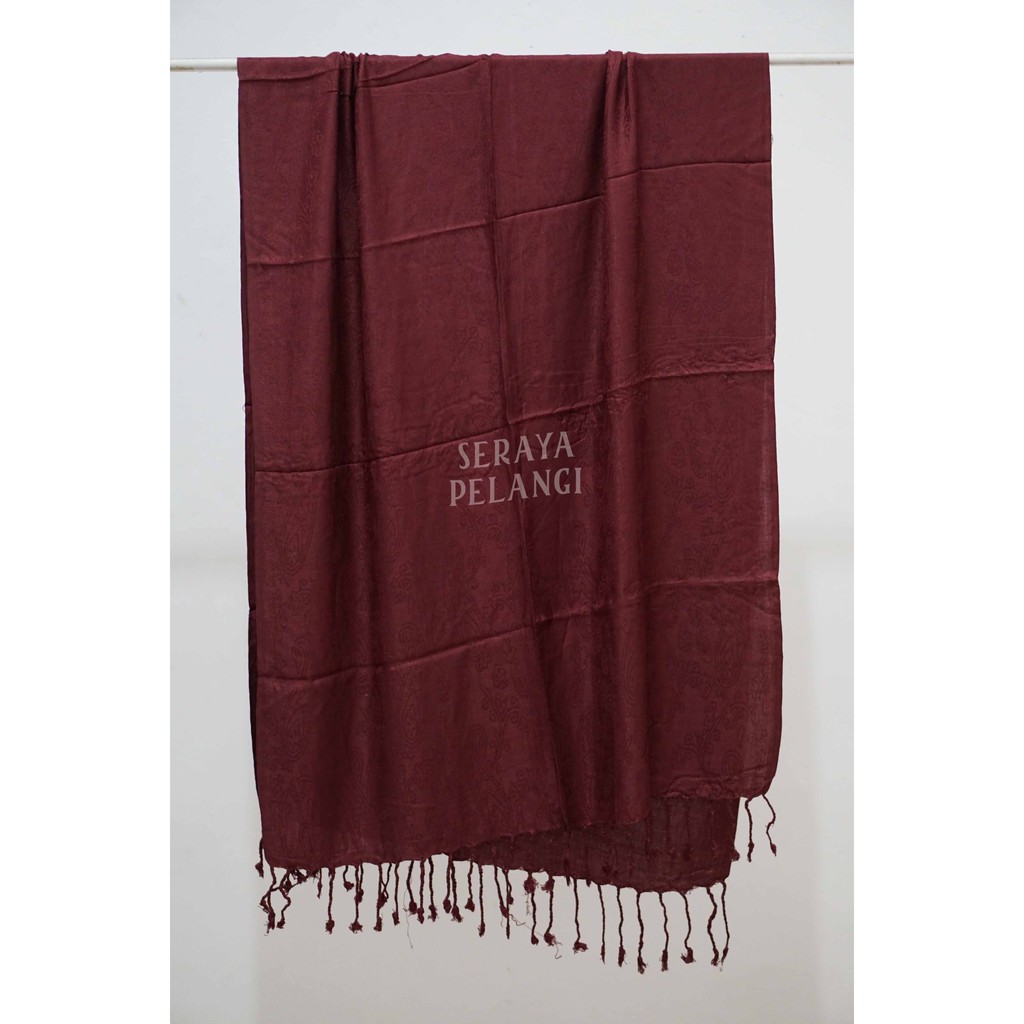 Pashmina Bayangan Motif | Selendang | Scarf | Syal | Shawl | Pasmina | Souvenir | Hadiah | Keong-5. Merah hati