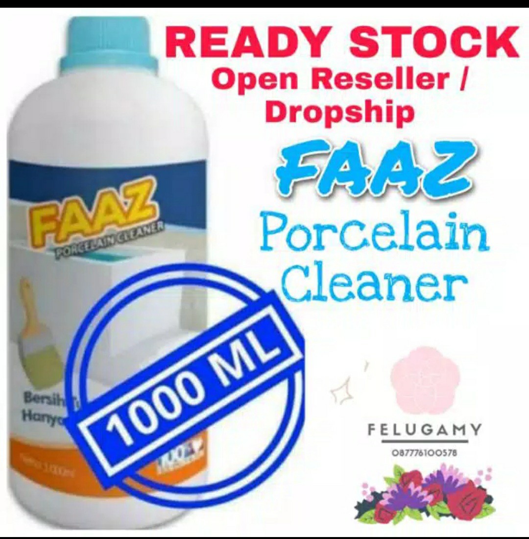 Faaz Pembersih Serbaguna Porcelain Cleaner 1000ml (free 1 Pasang Sarung Tangan Plastik Dan Kuas)