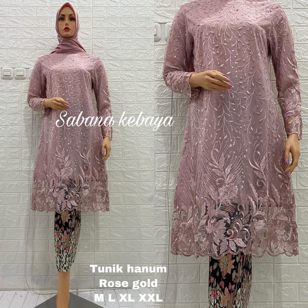 REAL PICT SET TUNIK TULLE MUTIARA BORDIR / SET TUNIK TULLE MUTIARA BORDIR