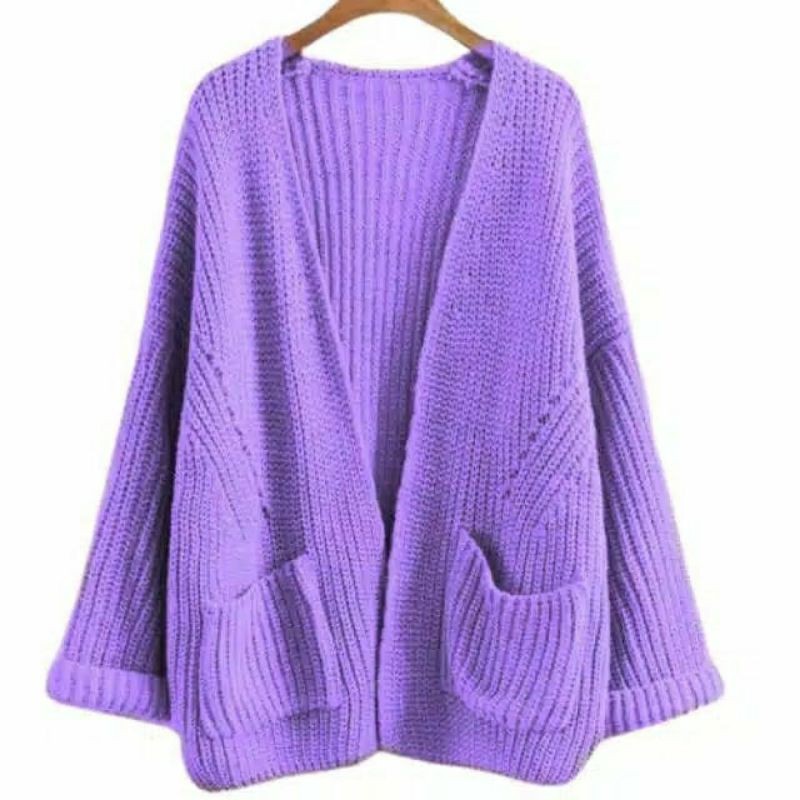 Kardigan Rajut Oversize Wanita Loccy Outer Cardigan Premium-LOCCY CARDY LILAC