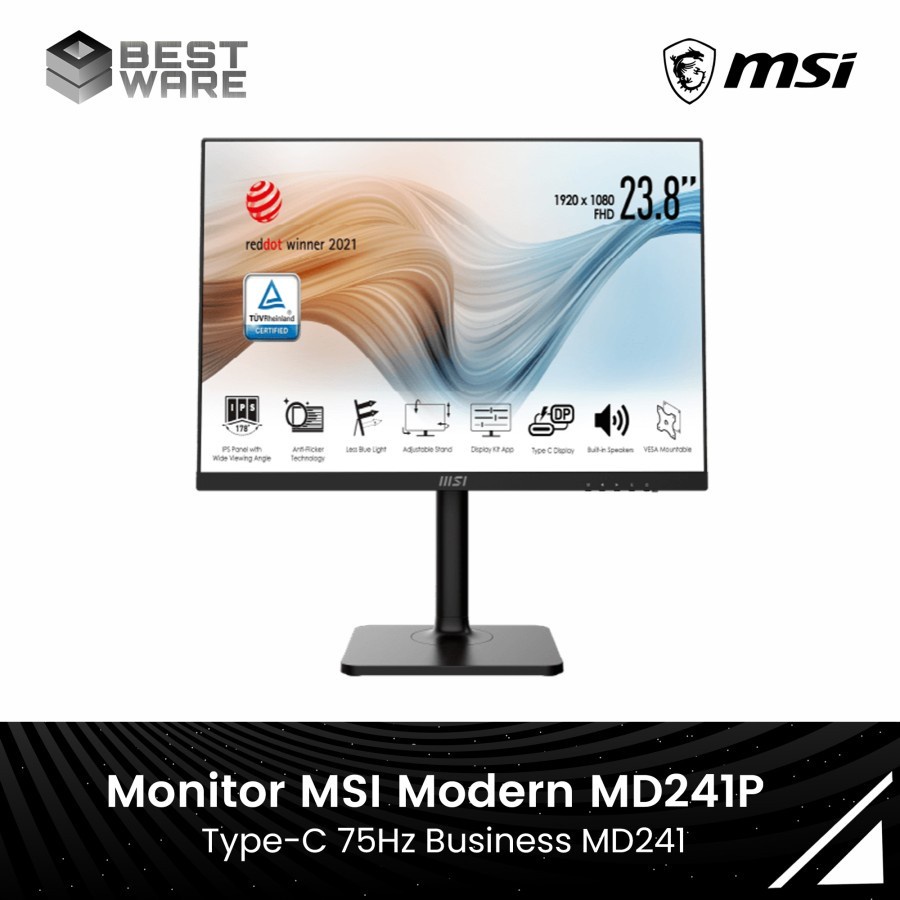 Monitor MSI Modern MD241P 24" IPS 1080P Type-C 75Hz Business MD241