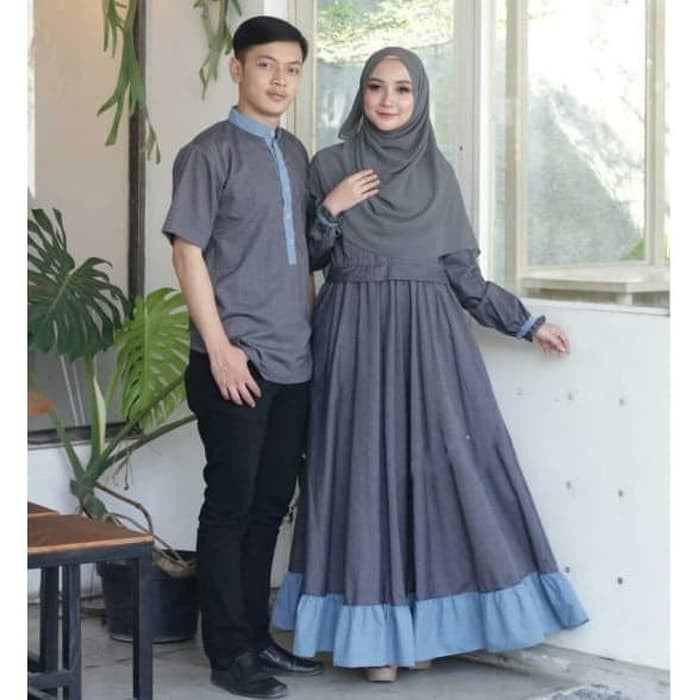  Baju  Couple Keluarga  lebaran Kapel Zaki Pakaian 