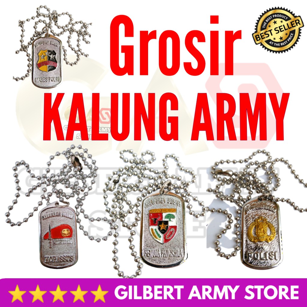 Grosir Kalung Logo Kesatuan Tni  AD Polri Satpam Satpolpp Pemuda raider kopasus  Pancasila Murah