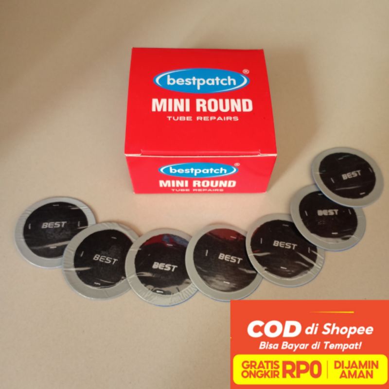 Bestpatch Mini Round 35mm 1 Box isi 50pcs - Karet Tambal Ban Dalam - Best - Bestpatch