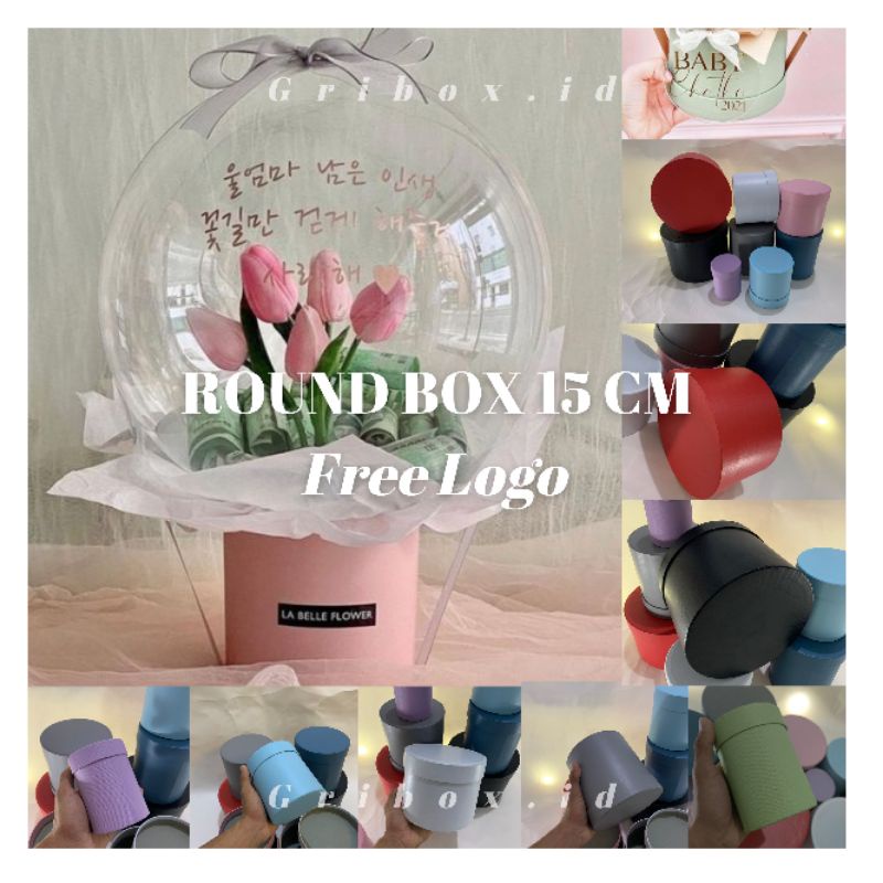 Jual Round Bloom Box / Box buket balon / Flower box / Bunga Box / Buket