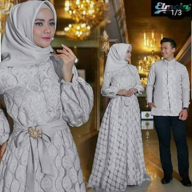 Gamis pesta brokat BUSUI mewah princess organza Jasmine couple muslim