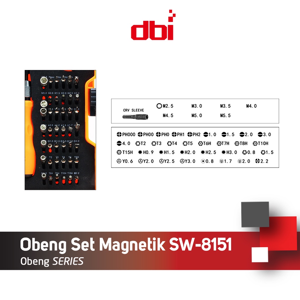 Obeng Set Magnetik SW-8151