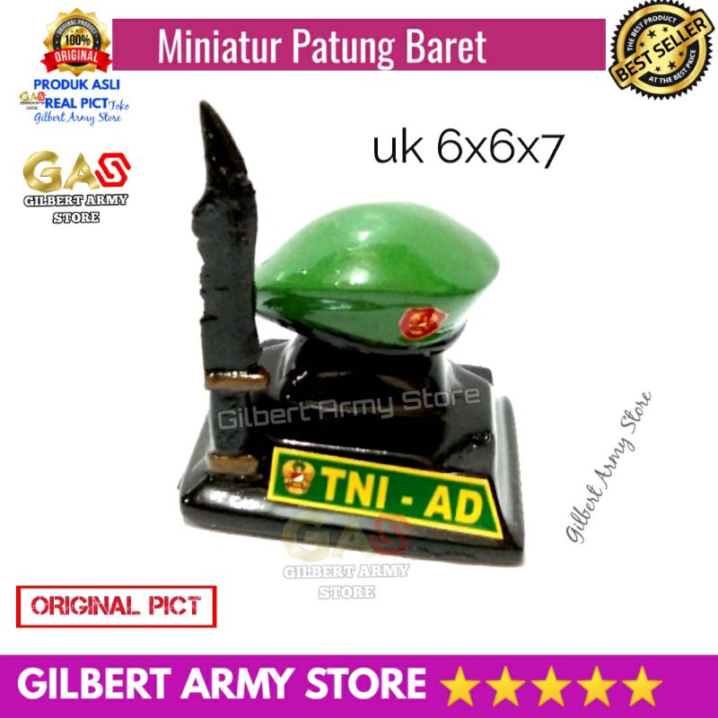 miniatur Patung Baret Kopasus Kopassus Merah assesories   Dashboard mobil Pajangan Lucu Unik Gilbert