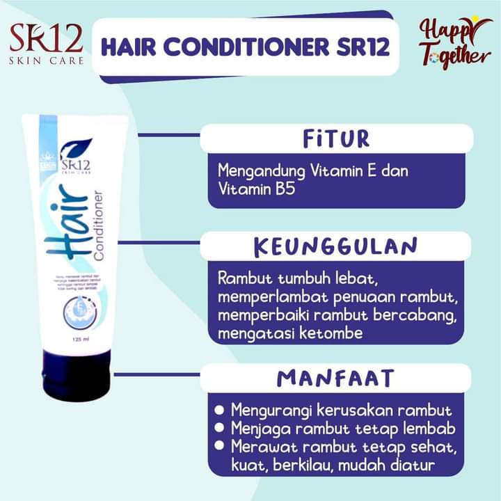 HAIR CONDITIONER SR12 / KIDDOS DAUN BIDARA SR12 / CONDITIONER MELEMBABKAN DAN MENGHALUSKAN RAMBUT - HERBA BPOM