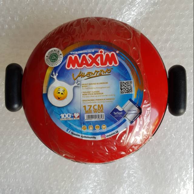 Maxim valentino mie wok 17 cm/maxim mie wok 17cm /wajan kecil dengan tutup/teflon wajan kecil