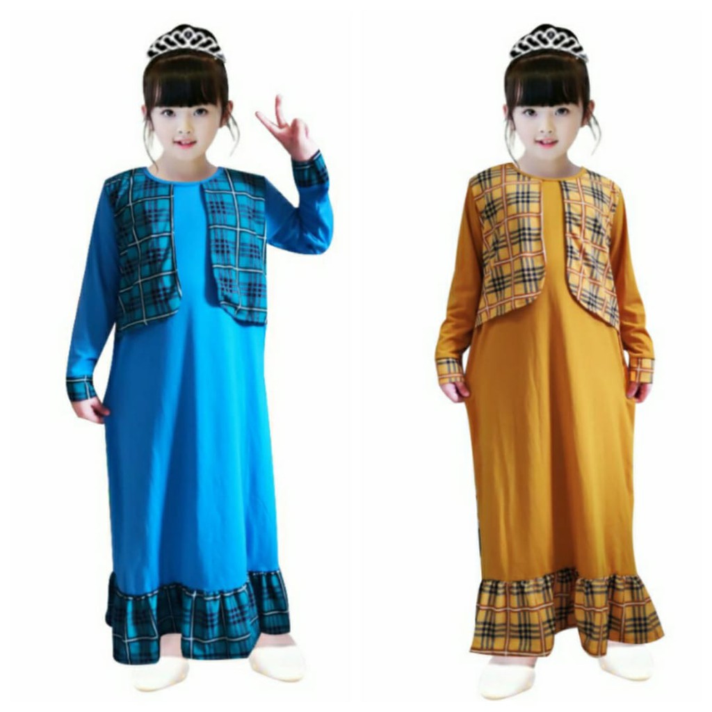 MOMOGI- GAMIS ANAK ROMPI KOTAK / Usia 5th-11th