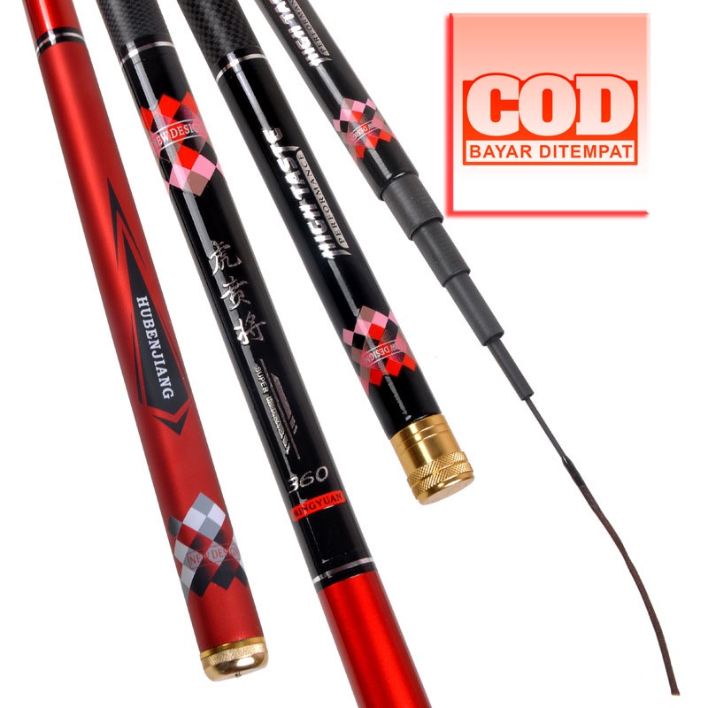 Tegek Import Ruas/Ros Pendek Hubenjiang 360 Carbon Ringan Kaku Bonus ujung joran