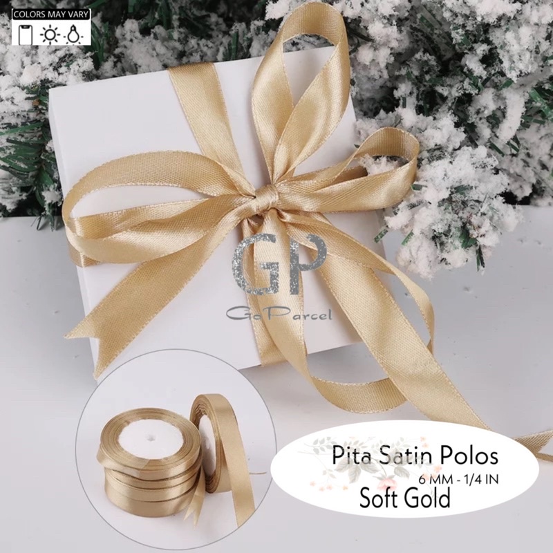 ( Rol 20 Yard ) PITA SATIN 6MM ( 1/4 IN ) POLOS 0.25 INCH - SATEEN RIBBON - PITA KADO 0.6 CM