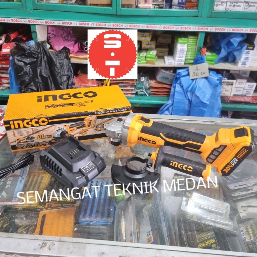 CAGLI1002 GERINDA BATERAI CORDLESS GRINDER 4" BRUSHLESS 4" 2AH INGCO