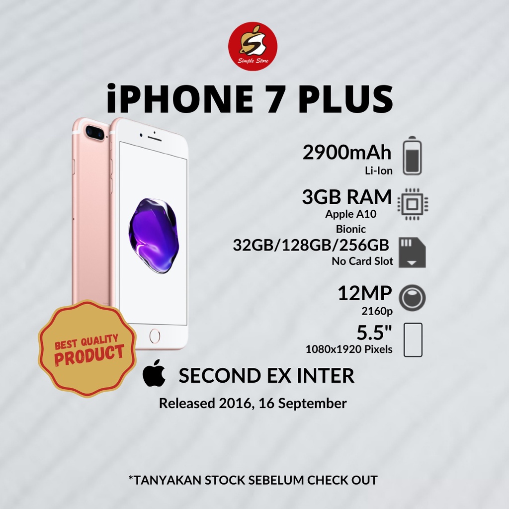 iPHONE 7 PLUS 32GB SECOND LIKE NEW GARANSI INTERNATIONAL FULSET-1