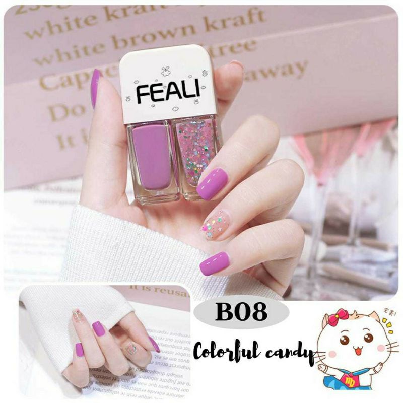 FEALI 2IN1  KUTEKS 2 TONE KUTEK KOREA Cat Kuku Gel Nail polish