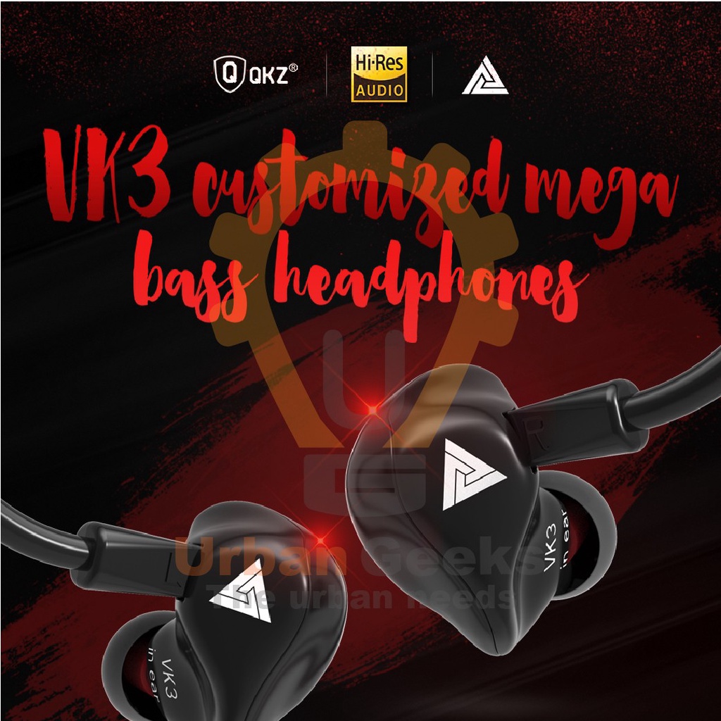 QKZ VK3 HiFi Mega Bass In-ear Earphone Sport Music Earbuds with Mic Headset Gaming