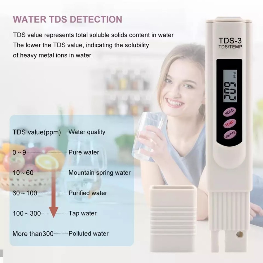 NA - TDS Alat Cek Kualitas Air / Hidroponik Water Tester Aquarium TDS3