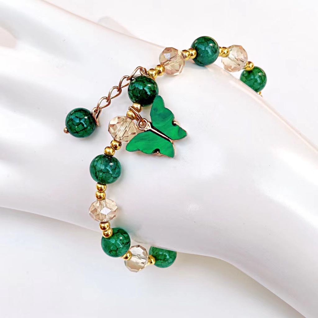 BTS-BC2552B TINO Gelang Rumbai Butterfly Kristal Korea Wanita Gadis Gelang Perhiasan Aksesoris/Gelang Wanita Kupu-kupu