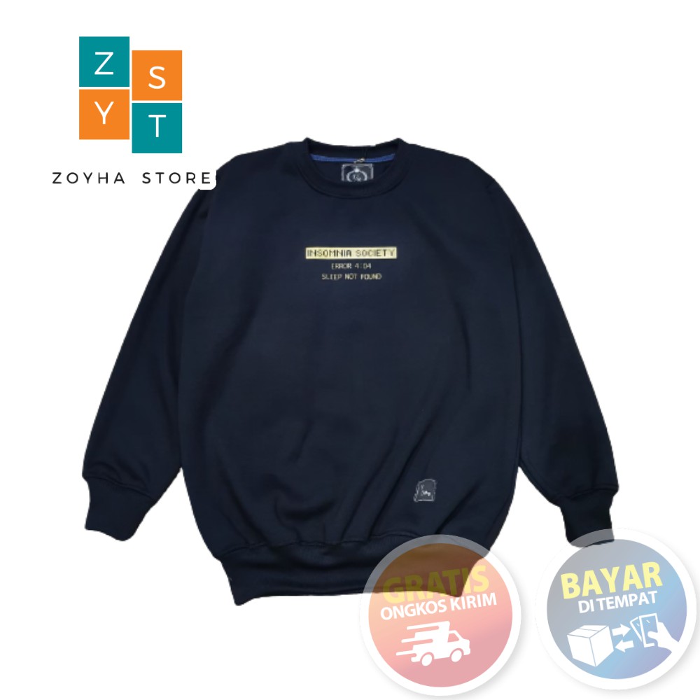 Sweater Crewneck Pria Distro INSOMNIA Nevy Cotton Premium Destro ZS_Offecial By Zoyha_Store