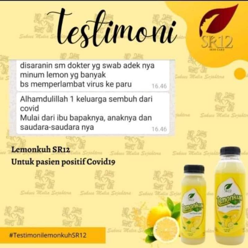 

Lemonkuh sari lemon SR12 250 mili dan 500 mili