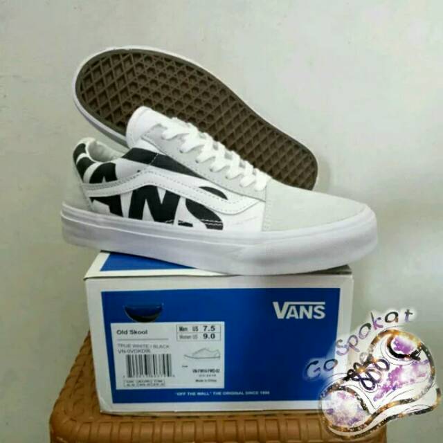 SEPATU VANS OLD SKOOL LOGO "VANS" WHITE