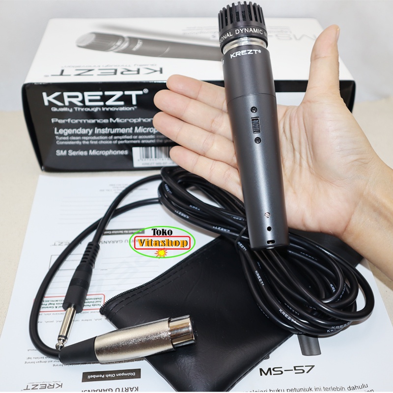 MIC GENDANG KREZT MS-57+s MIK KABEL MICROPHONE INSTRUMENT MIK OROGINAL