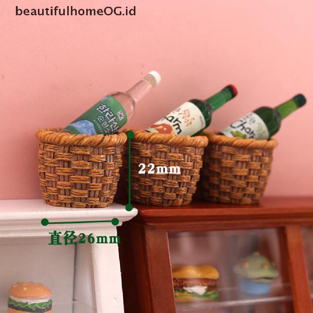 1 Pc Miniatur Keranjang Bahan Resin Untuk Aksesoris Dapur Rumah Boneka 1: 12