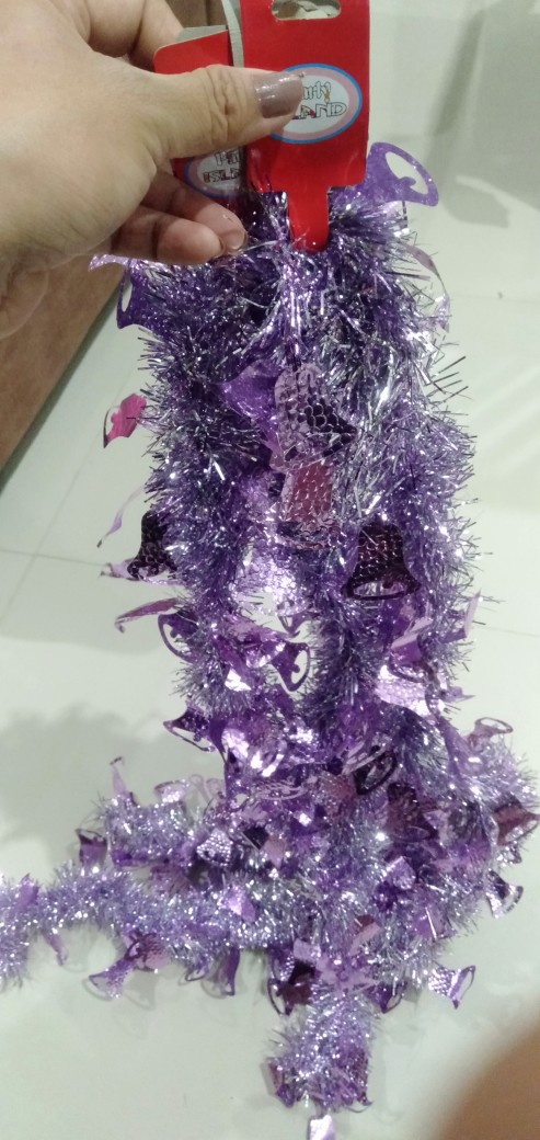 Slinger Tinsel Hiasan Hijau Salju Lingkaran Pohon Natal Dekorasi Christmas