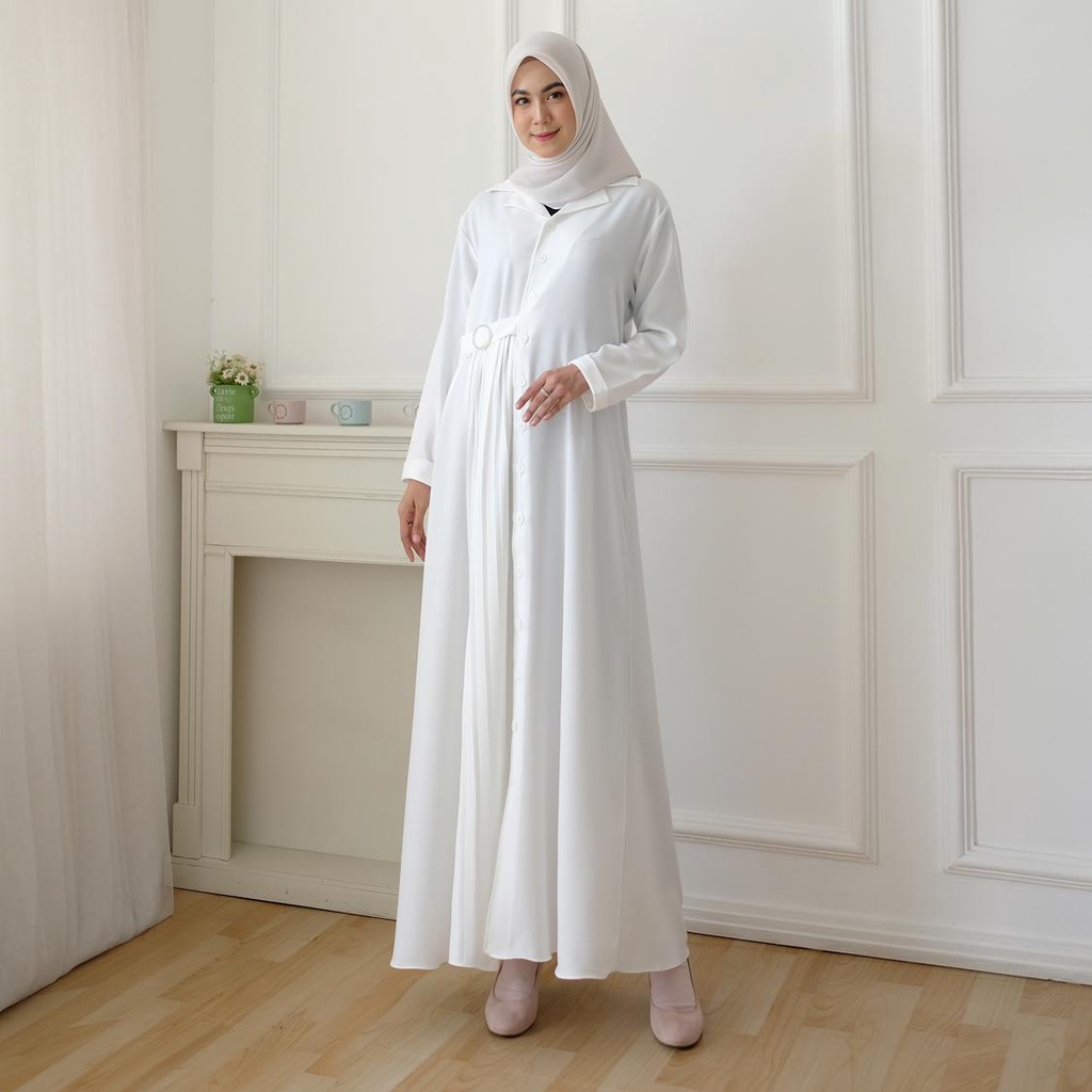 Belt Dress Pakaian Baju Busana Gamis Gaun Outfit Pesta Wanita Muslimah
