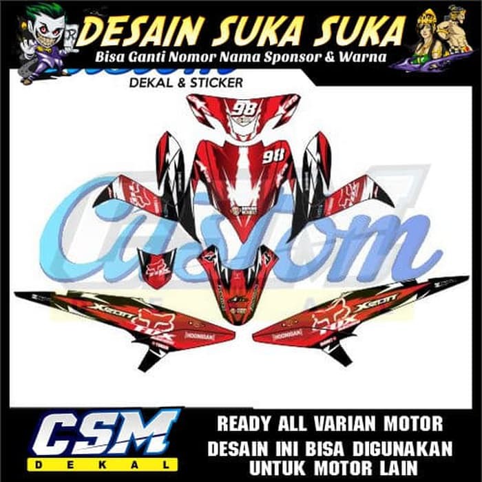 757 Dekal Decal Motor Xeon Karbu Rc Stiker Sticker Striping Body