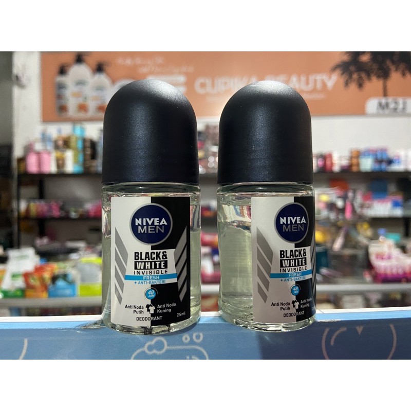 50 ml -- nivea deodorant black and white invisible -- roll on nivea black and white invisible