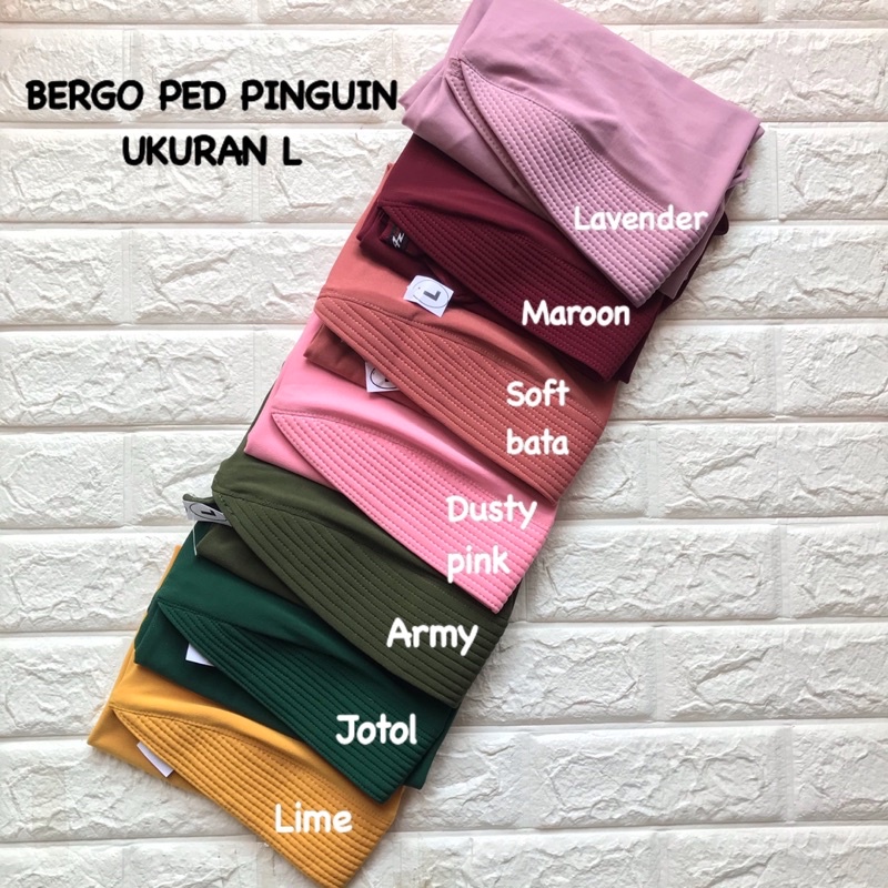 HIJAB JILBAB BERGO PED PINGUIN UKURAN L Dan XL