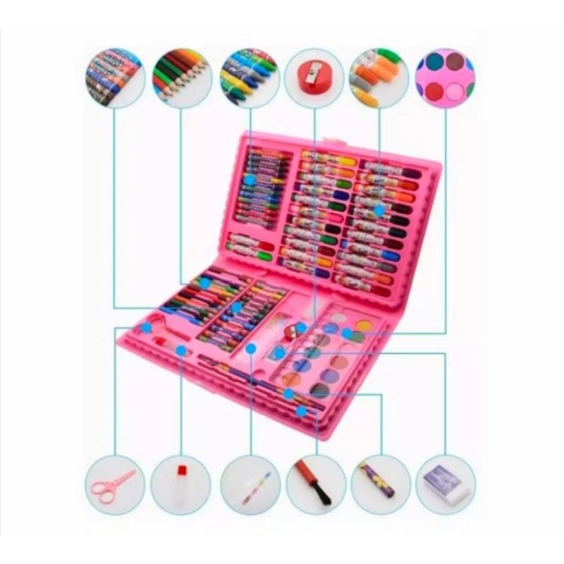 

stationary pensil crayon set dan cat air isi 86pcs