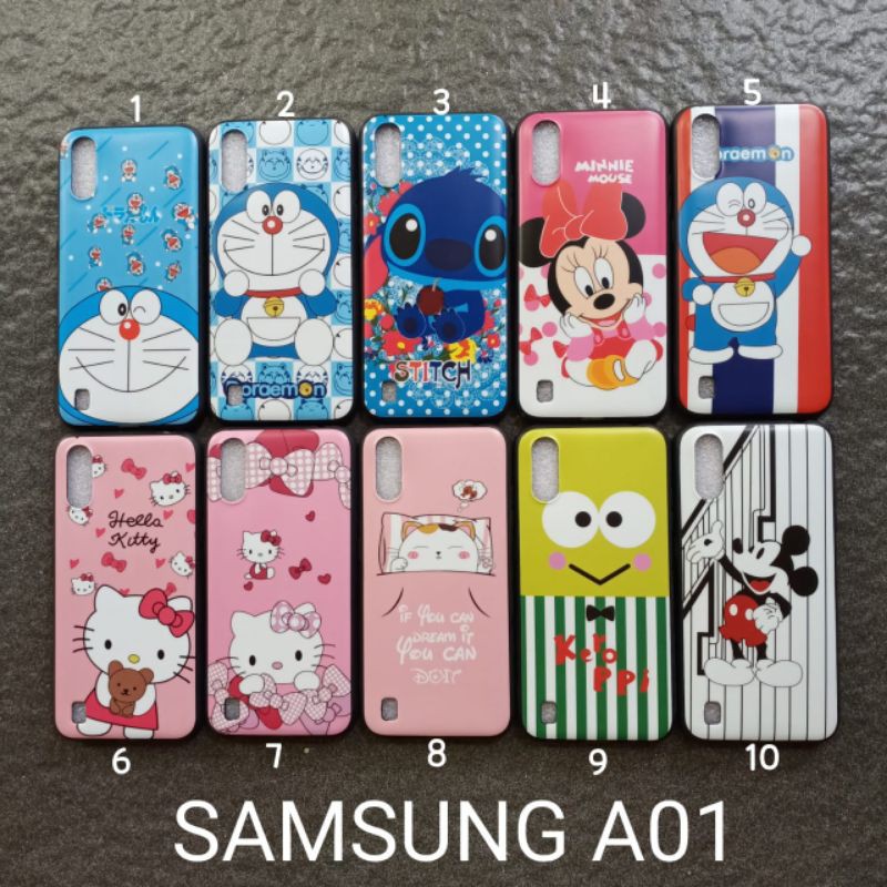 Case gambar Samsung A01 2020 . M01 motif cewek ( 4 motif ) soft softcase softshell silikon cover casing kesing housing