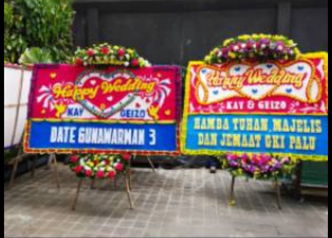 Karangan Bunga Papan Bunga Opening Wedding  Ukuran 2m X 1,25m