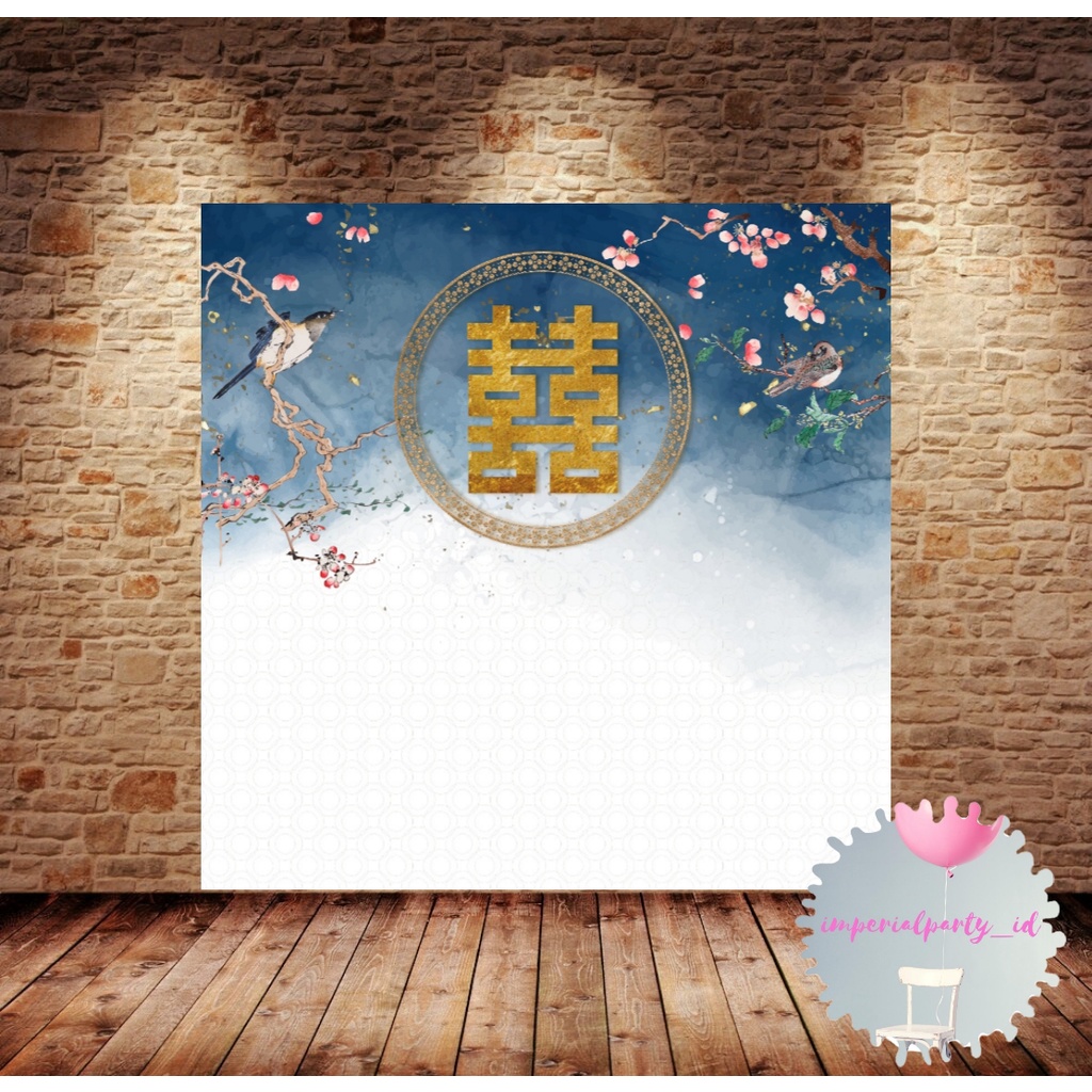 Custom Backdrop Banner Spanduk Lamaran Sangjit Tunangan Shuangxi Simple 3