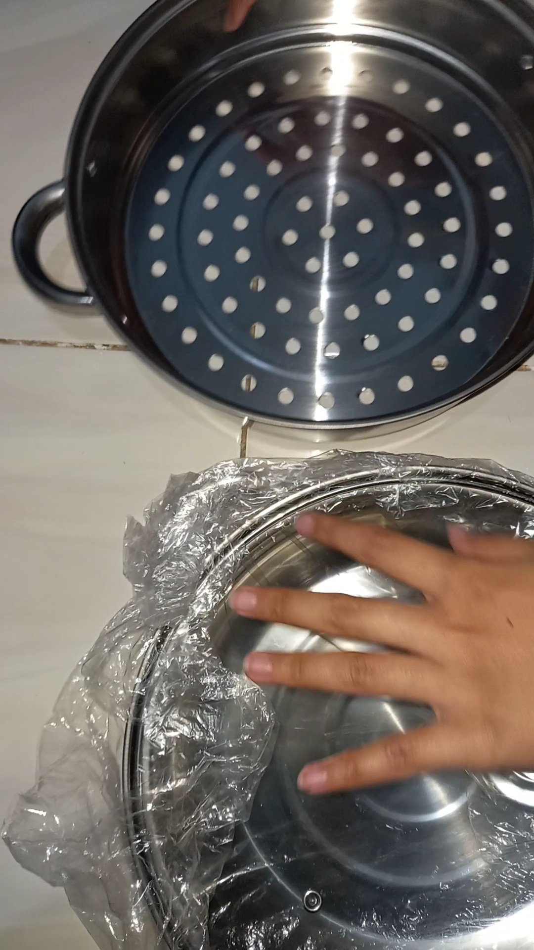 Aweneeds Panci Kukus 2 Tingkat Pm06 Stainless Steamer Susun Tutup Kaca - 28 Cm