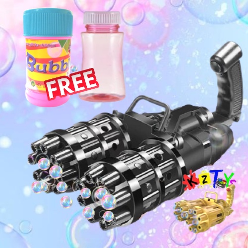 FREE ISI ULANG MAINAN ANAK GATLING GUN PISTOL BUBBLE MAINAN ELECTRIK BUBBLE GUN TIKTOK